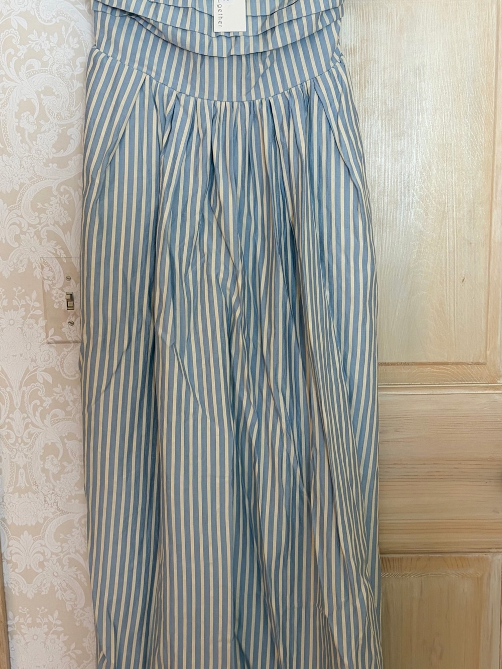 Blue and Cream Striped Maxi Dress - Classic Summer Style - Tags On